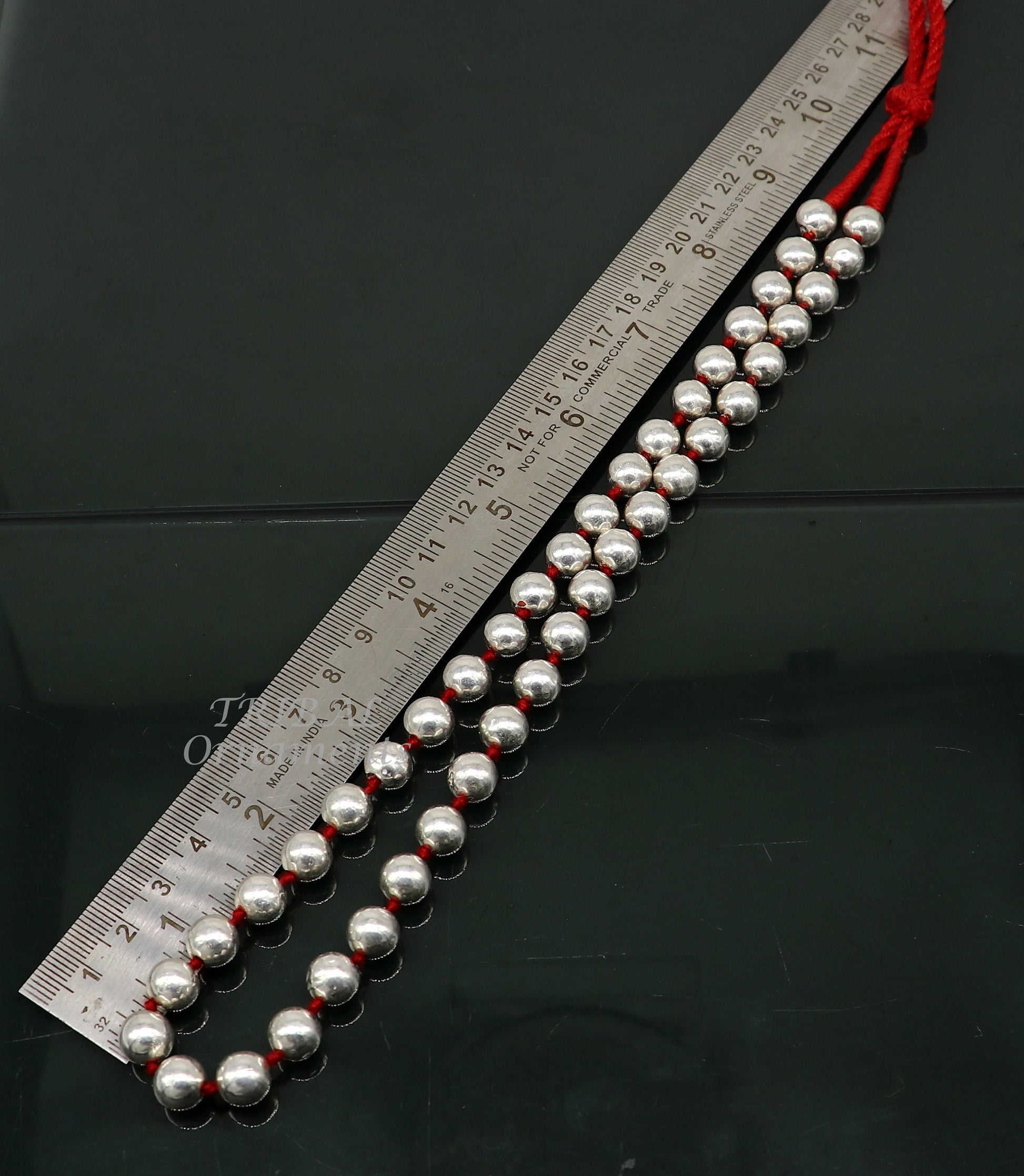 9mm 925 sterling silver customized stylish wax beaded necklace, unique cultural brides gifting beaded necklace tribal jewelry set560 - TRIBAL ORNAMENTS