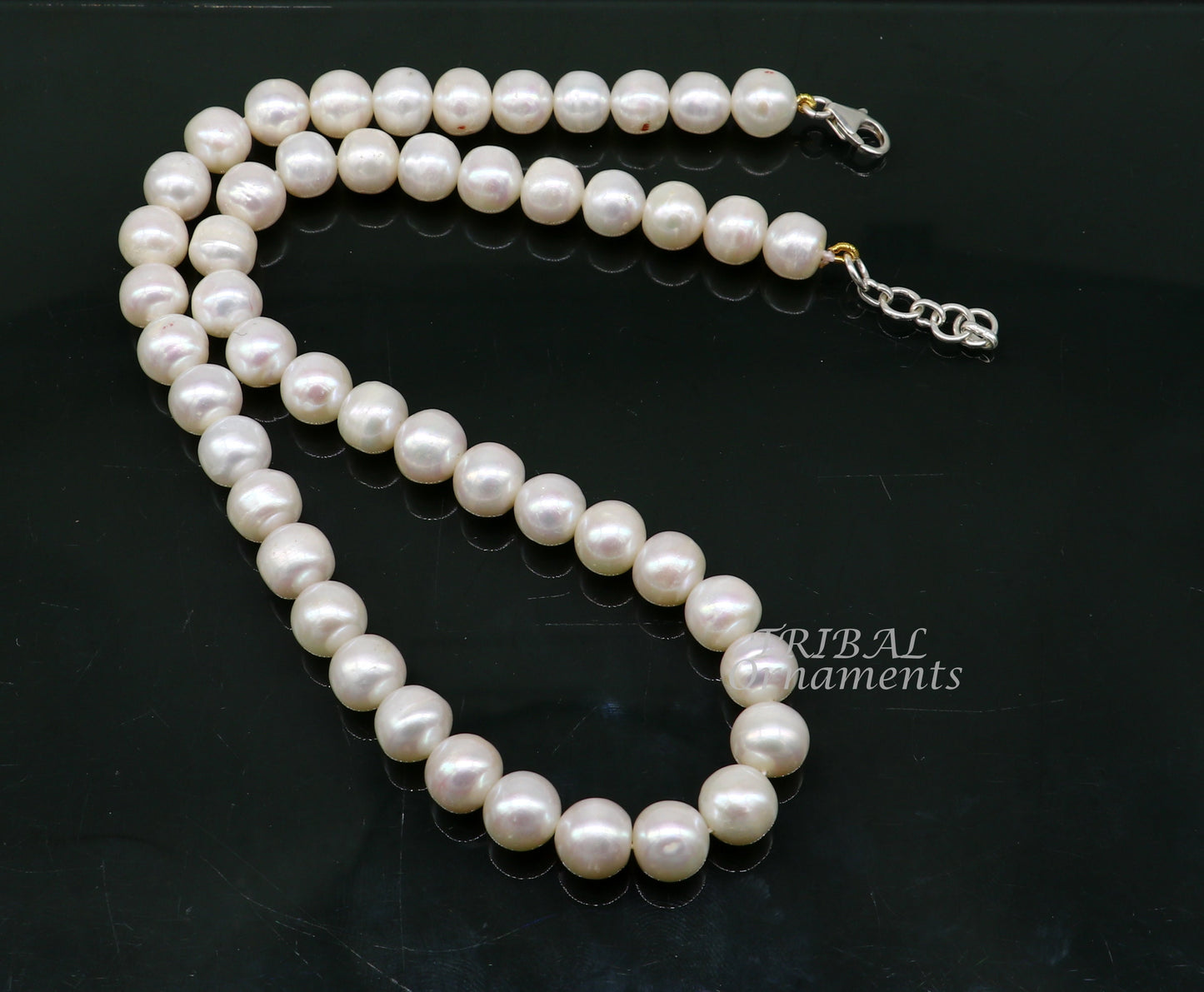 9mm fresh water pearl 248carats single line string necklace set gorgeous wedding or daily use necklace jewelry belly dance pnec06 - TRIBAL ORNAMENTS