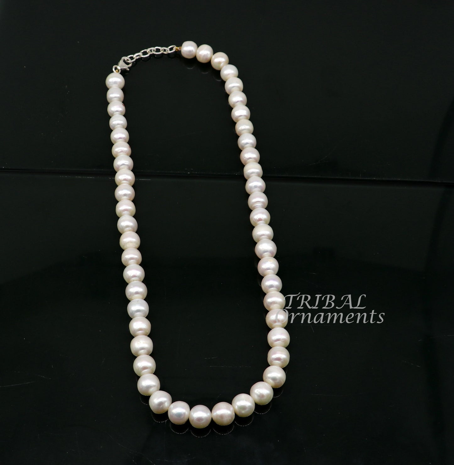 9mm fresh water pearl 248carats single line string necklace set gorgeous wedding or daily use necklace jewelry belly dance pnec06 - TRIBAL ORNAMENTS