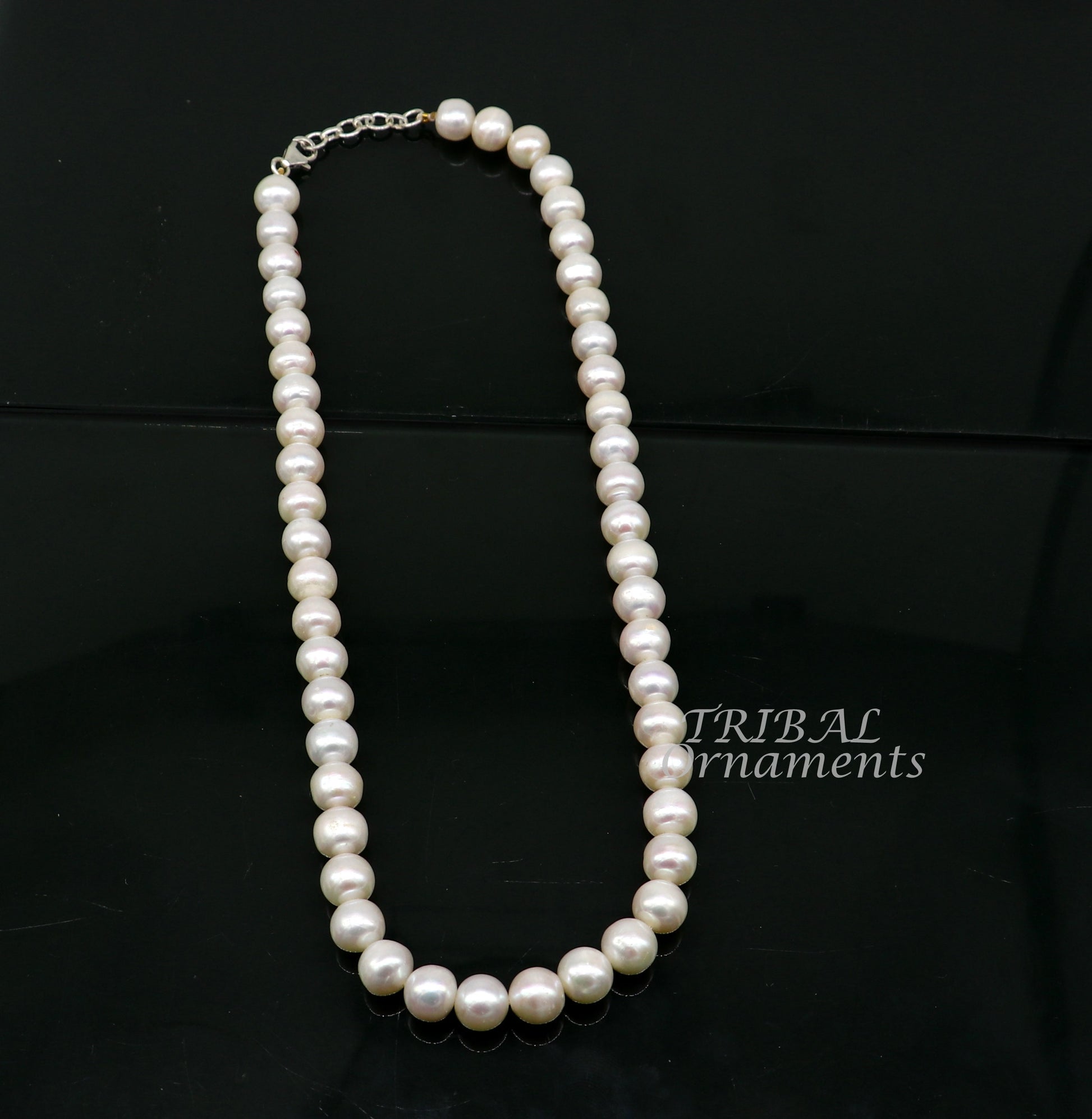 9mm fresh water pearl 248carats single line string necklace set gorgeous wedding or daily use necklace jewelry belly dance pnec06 - TRIBAL ORNAMENTS