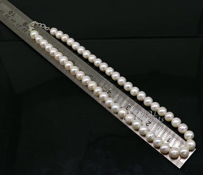 9mm fresh water pearl 248carats single line string necklace set gorgeous wedding or daily use necklace jewelry belly dance pnec06 - TRIBAL ORNAMENTS