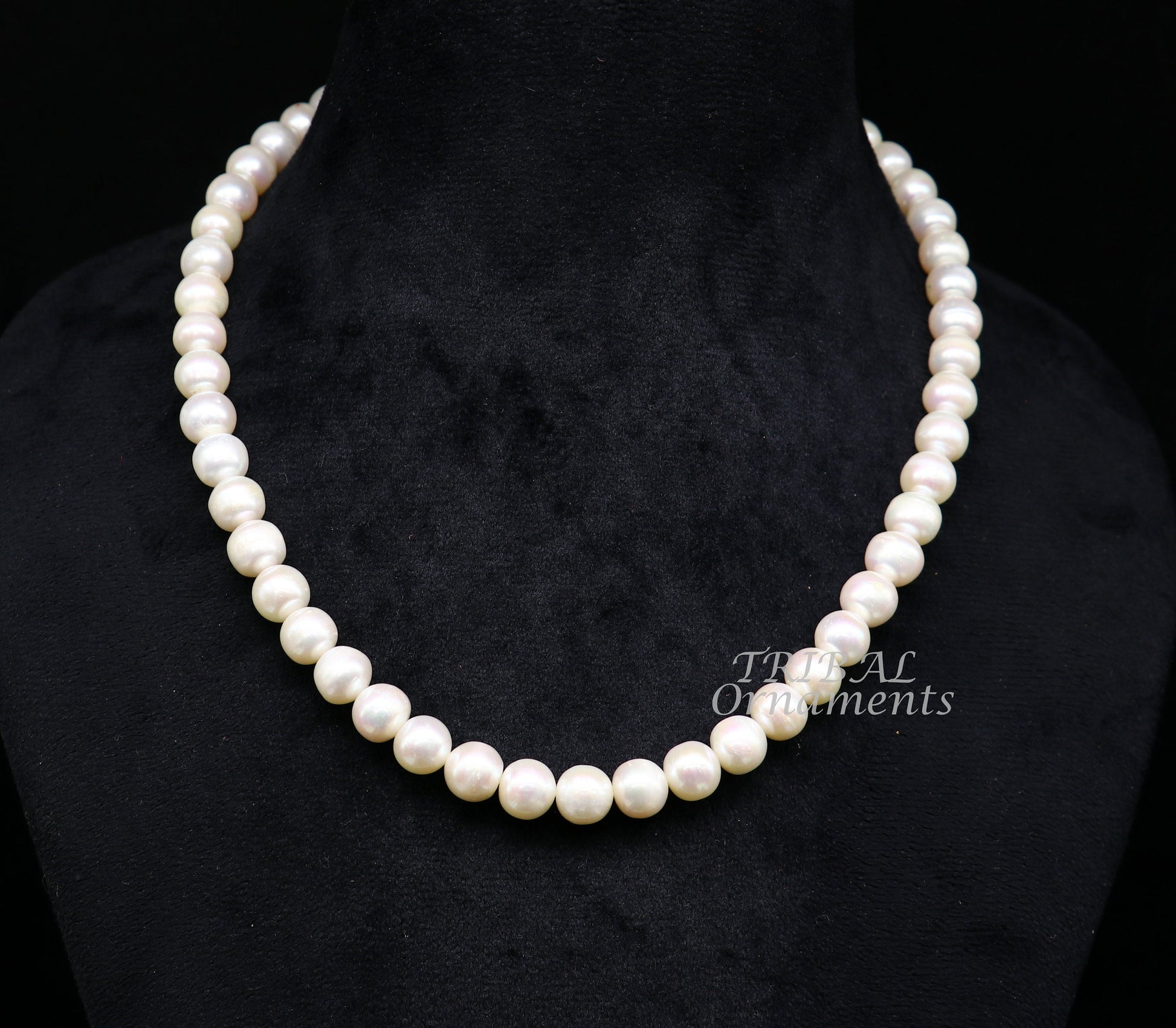 9mm fresh water pearl 248carats single line string necklace set gorgeous wedding or daily use necklace jewelry belly dance pnec06 - TRIBAL ORNAMENTS