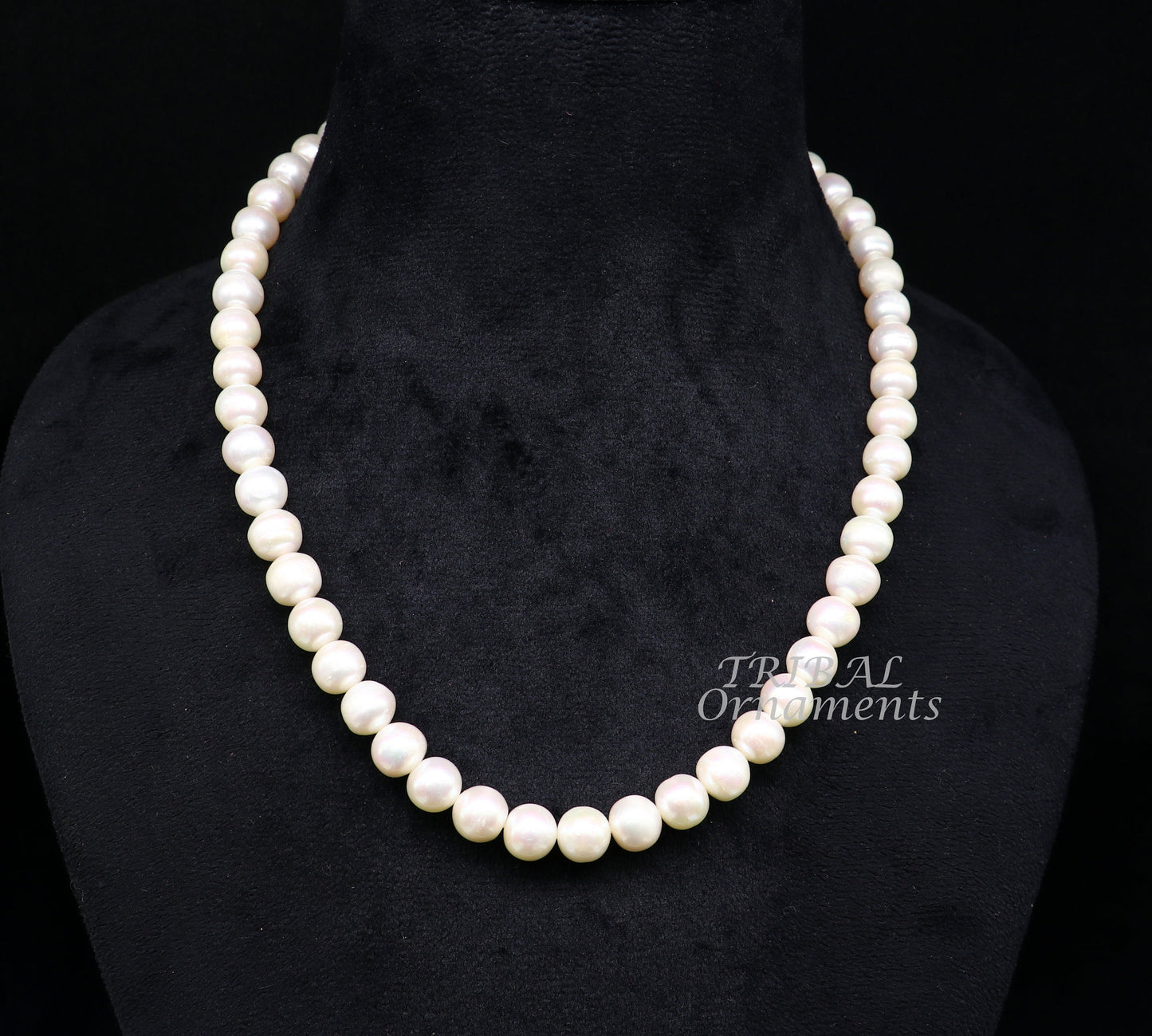 9mm fresh water pearl 248carats single line string necklace set gorgeous wedding or daily use necklace jewelry belly dance pnec06 - TRIBAL ORNAMENTS