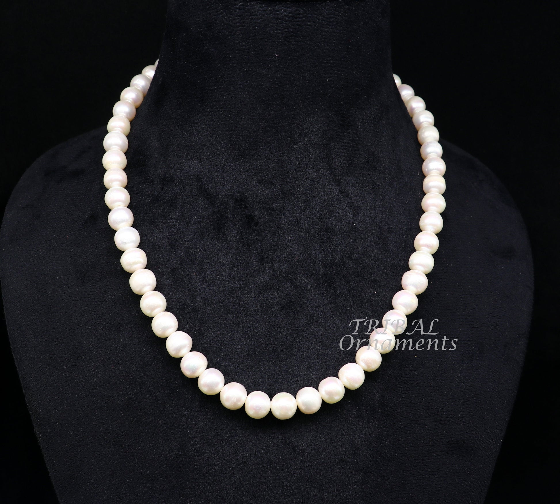 9mm fresh water pearl 248carats single line string necklace set gorgeous wedding or daily use necklace jewelry belly dance pnec06 - TRIBAL ORNAMENTS