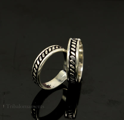 Adjustable 92.5 sterling silver excellent vintage design handmade toe ring, toe band modern women's brides jewelry from india toer111 - TRIBAL ORNAMENTS