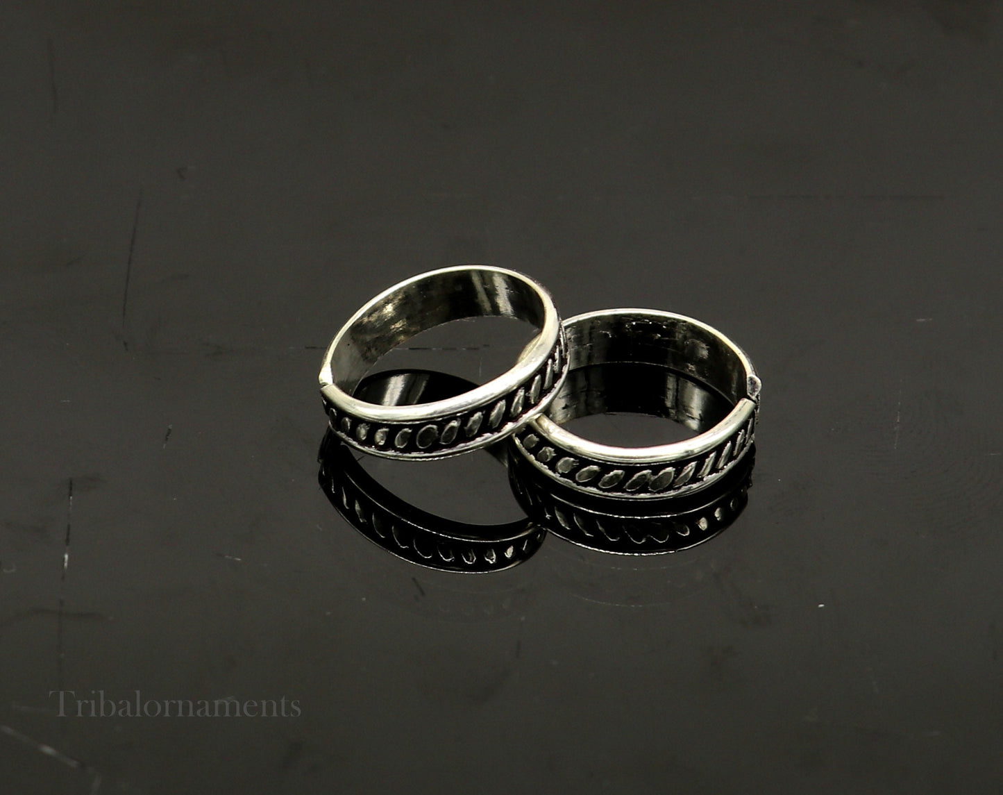 Adjustable 92.5 sterling silver excellent vintage design handmade toe ring, toe band modern women's brides jewelry from india toer111 - TRIBAL ORNAMENTS