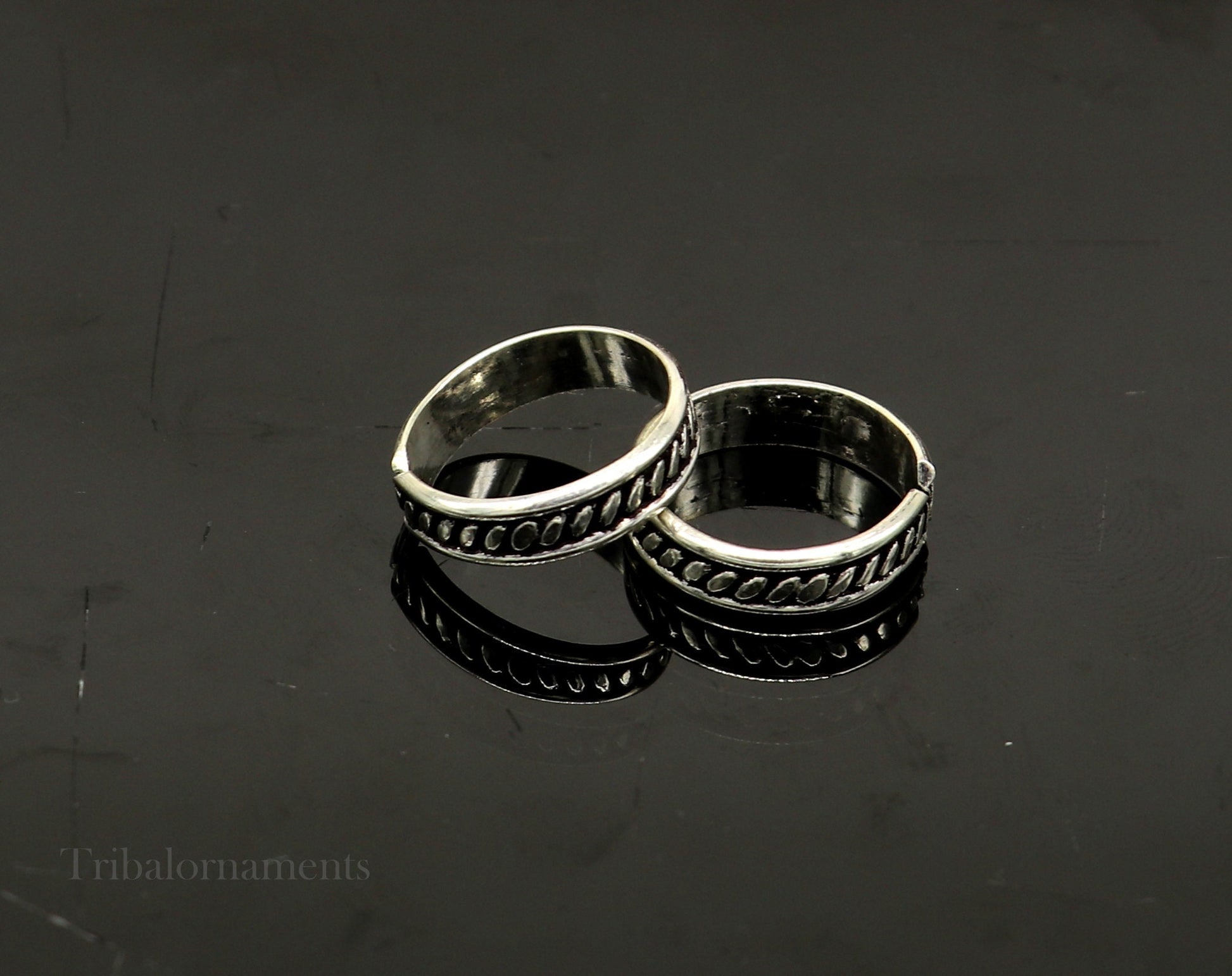 Adjustable 92.5 sterling silver excellent vintage design handmade toe ring, toe band modern women's brides jewelry from india toer111 - TRIBAL ORNAMENTS