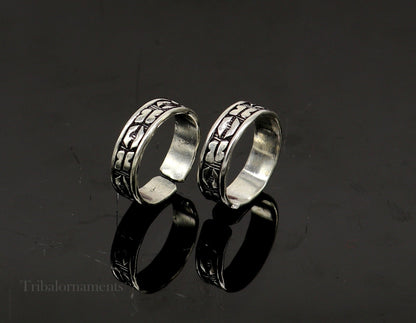 Adjustable Toe ring 92.5 sterling silver handmade elegant design toe ring, toe band stylish modern women's brides jewelry from india toer106 - TRIBAL ORNAMENTS
