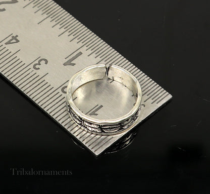 Adjustable Toe ring 92.5 sterling silver handmade elegant design toe ring, toe band stylish modern women's brides jewelry from india toer106 - TRIBAL ORNAMENTS