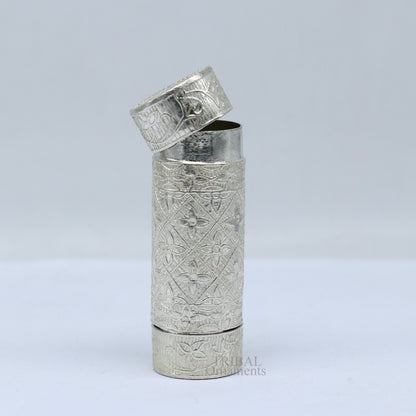 Amazing 925 fine solid silver handmade small tobacco box, fennel box, storage box silver utensils, silver box, men's accessories stb357 - TRIBAL ORNAMENTS