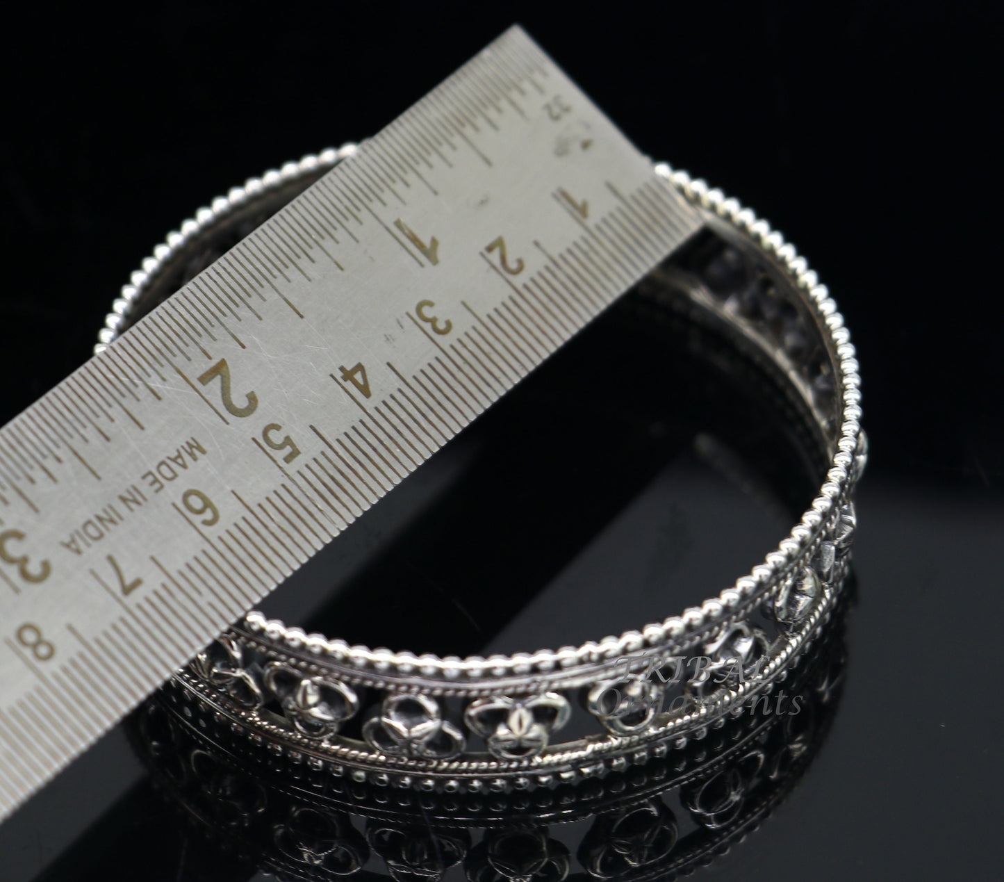 Amazing 925 sterling silver flower design unique style handmade bangle bracelet best brides collection wedding ethnic tribal jewelry  nba336 - TRIBAL ORNAMENTS