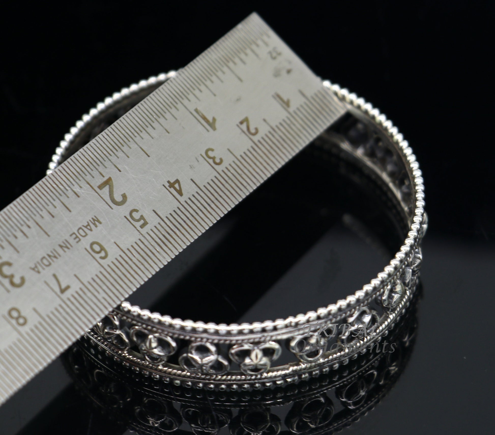 Amazing 925 sterling silver flower design unique style handmade bangle bracelet best brides collection wedding ethnic tribal jewelry  nba336 - TRIBAL ORNAMENTS