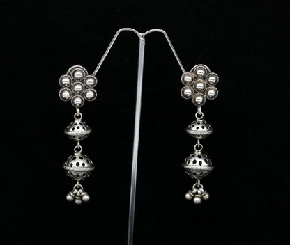Amazing 925 sterling silver handmade customized vintage antique style drop dangle peacock stud earring tribal belly dance jewelry ear475 - TRIBAL ORNAMENTS
