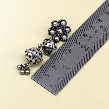 Amazing 925 sterling silver handmade customized vintage antique style drop dangle peacock stud earring tribal belly dance jewelry ear475 - TRIBAL ORNAMENTS