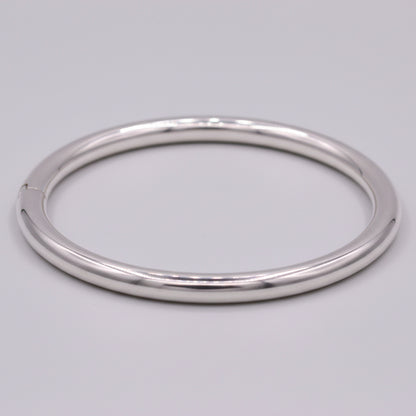 925 sterling silver unisex round bangle bracelet with bright shine, handmade tribal jewelry, ideal for gifting from Tribal Ornaments