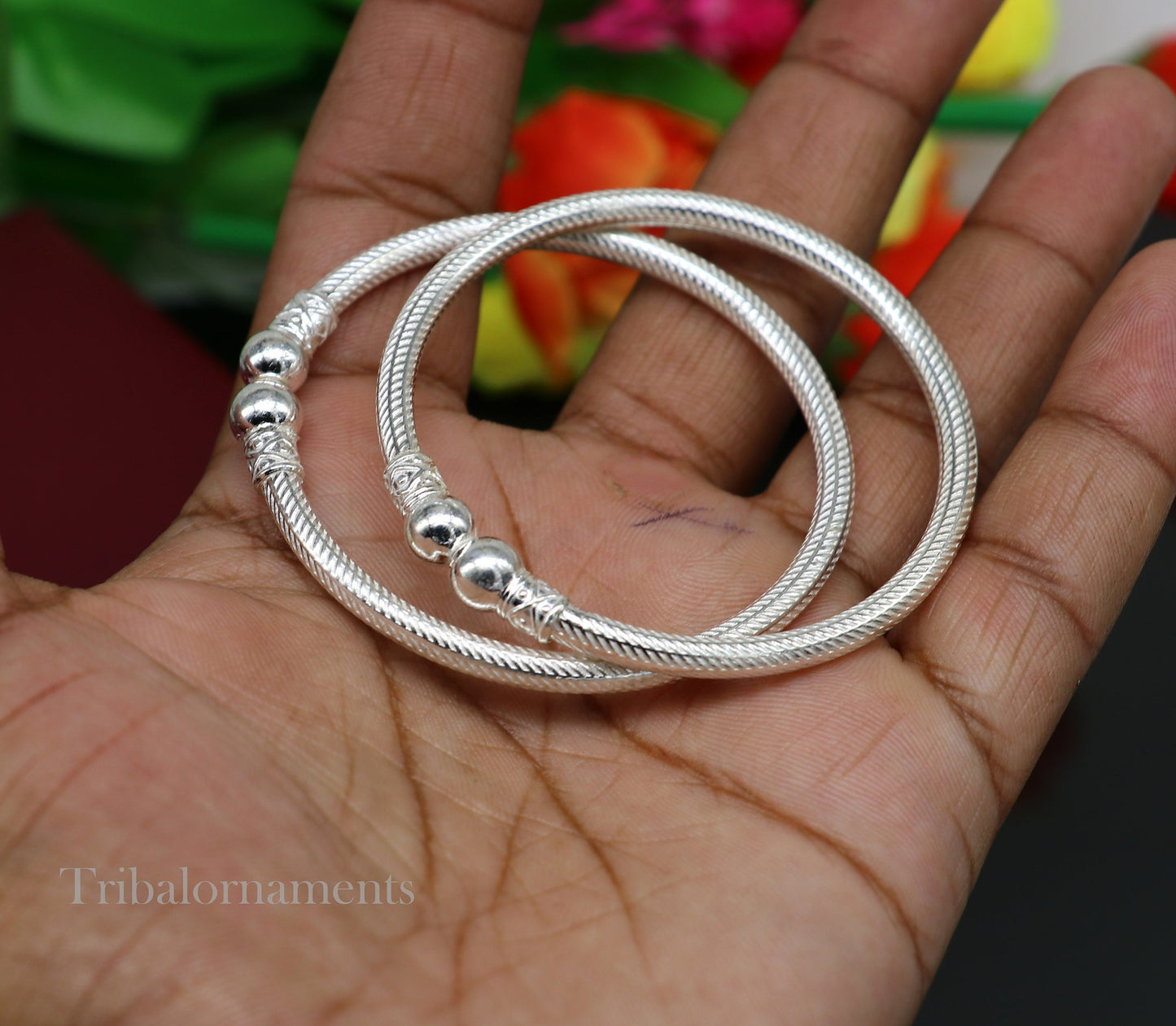 Amazing design Sterling silver bangle bracelet kangan chudi, excellent customized design bangle kada gift tribal kada jewelry nba220 - TRIBAL ORNAMENTS