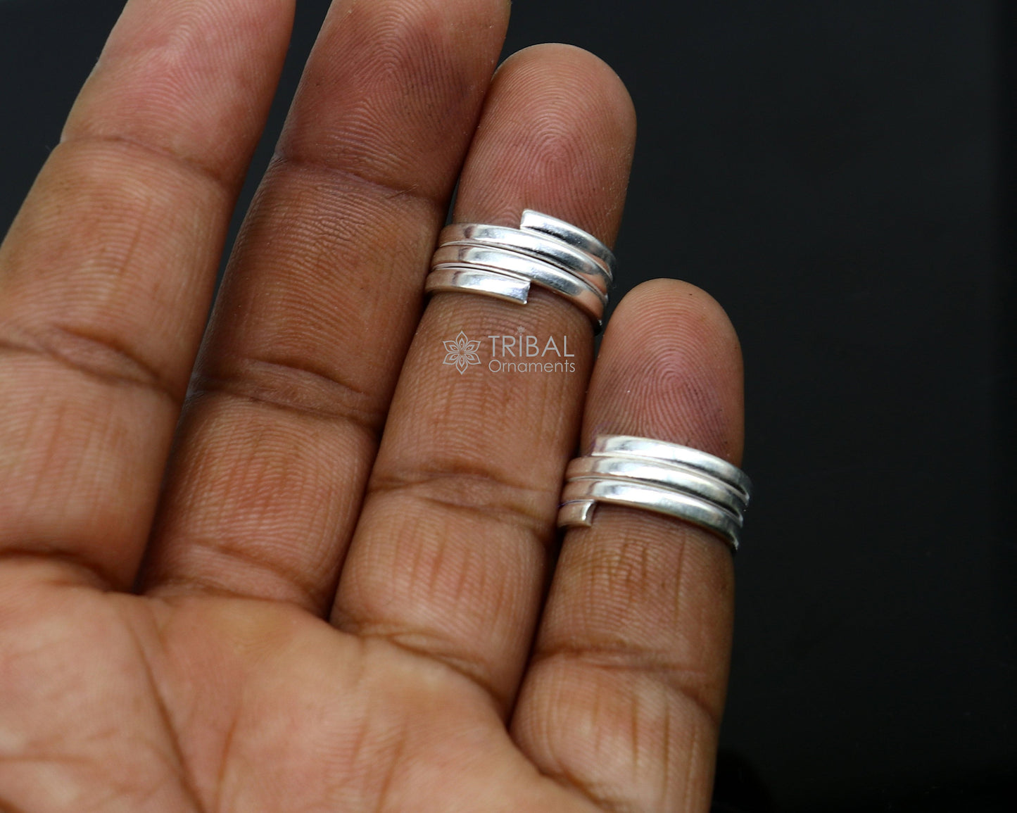 Amazing ethnic style handmade solid silver spiral design toe rings pair, excellent tribal customized belly dance hippie & boho jewelry ntr83 - TRIBAL ORNAMENTS