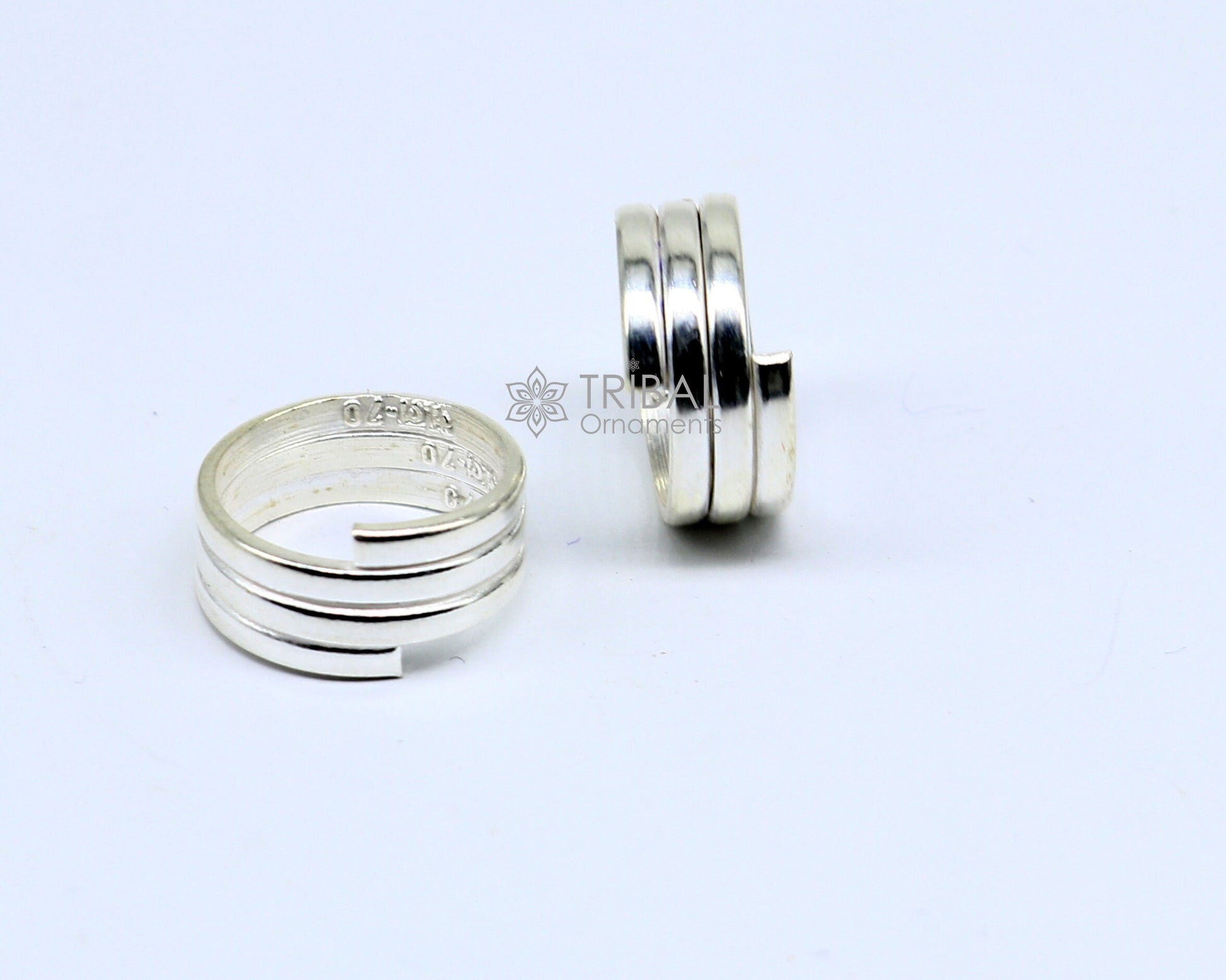 Amazing ethnic style handmade solid silver spiral design toe rings pair, excellent tribal customized belly dance hippie & boho jewelry ntr83 - TRIBAL ORNAMENTS