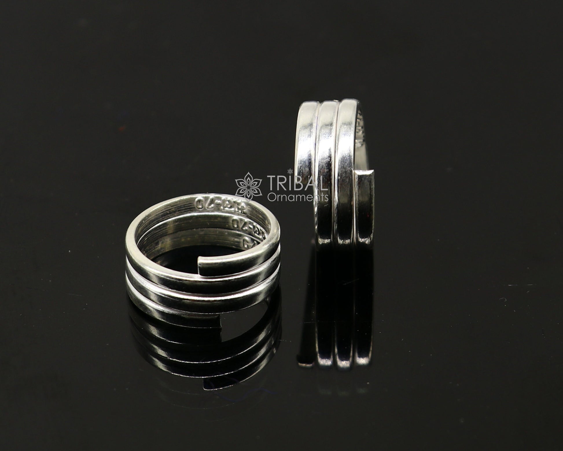 Amazing ethnic style handmade solid silver spiral design toe rings pair, excellent tribal customized belly dance hippie & boho jewelry ntr83 - TRIBAL ORNAMENTS