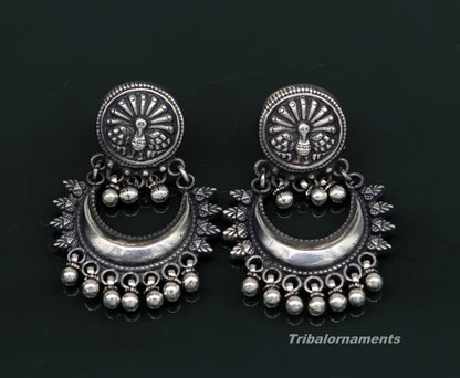 Amazing Handcrafted vintage peacock and moon design 925 sterling silver gorgeous stud earring ,drop dangle excellent customized earring s851 - TRIBAL ORNAMENTS