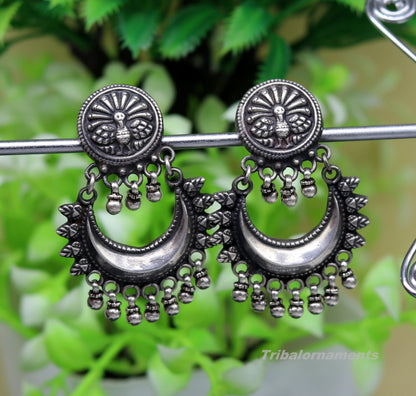 Amazing Handcrafted vintage peacock and moon design 925 sterling silver gorgeous stud earring ,drop dangle excellent customized earring s851 - TRIBAL ORNAMENTS