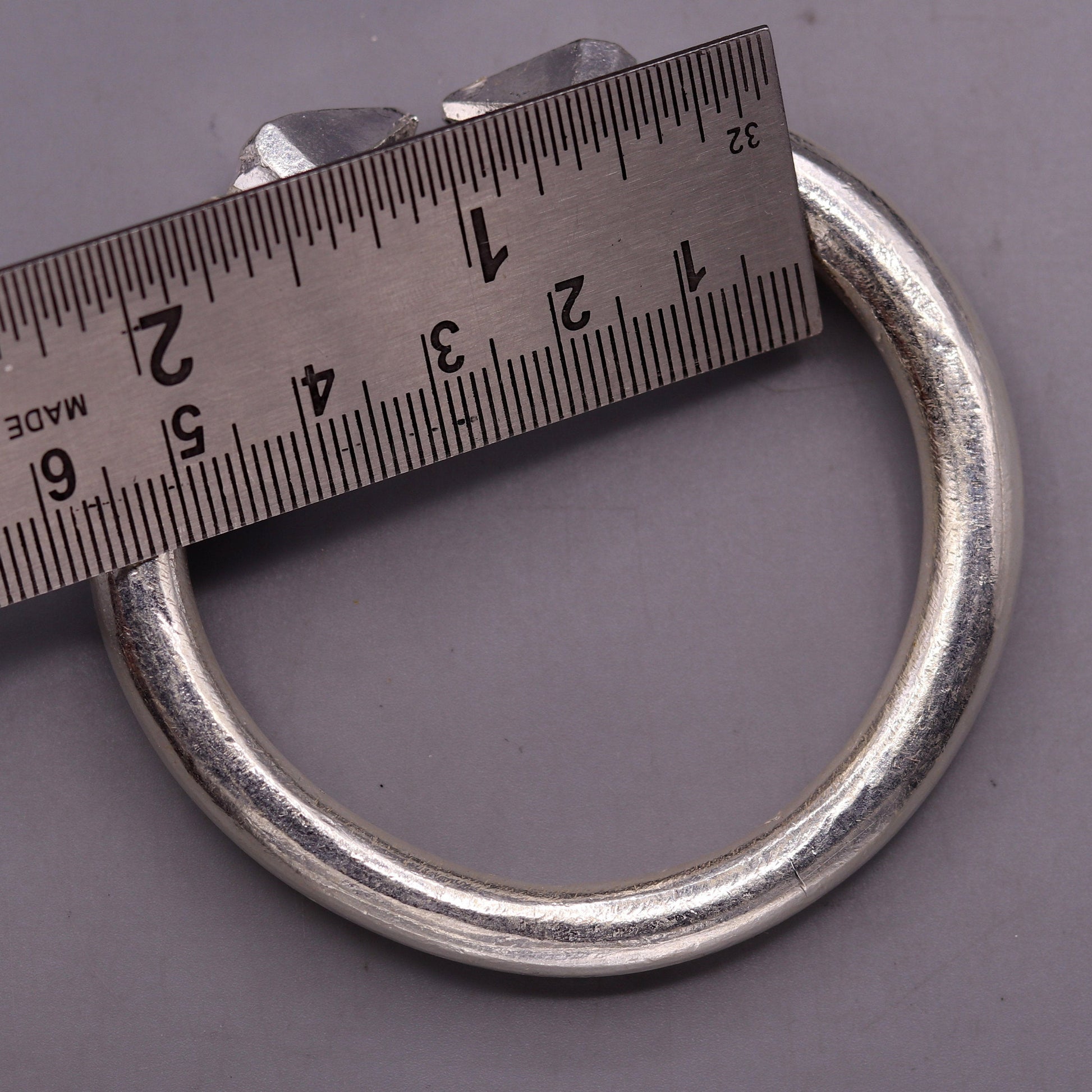 Amazing plain bright design handmade solid silver open face adjustable bangle bracelet unisex jewelry from india tribal jewelry nsk185 - TRIBAL ORNAMENTS