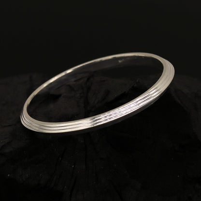 Tribal Ornaments Punjabi Sikkha solid silver kada bangle bracelet, customized unisex jewelry with intricate design for daily wear