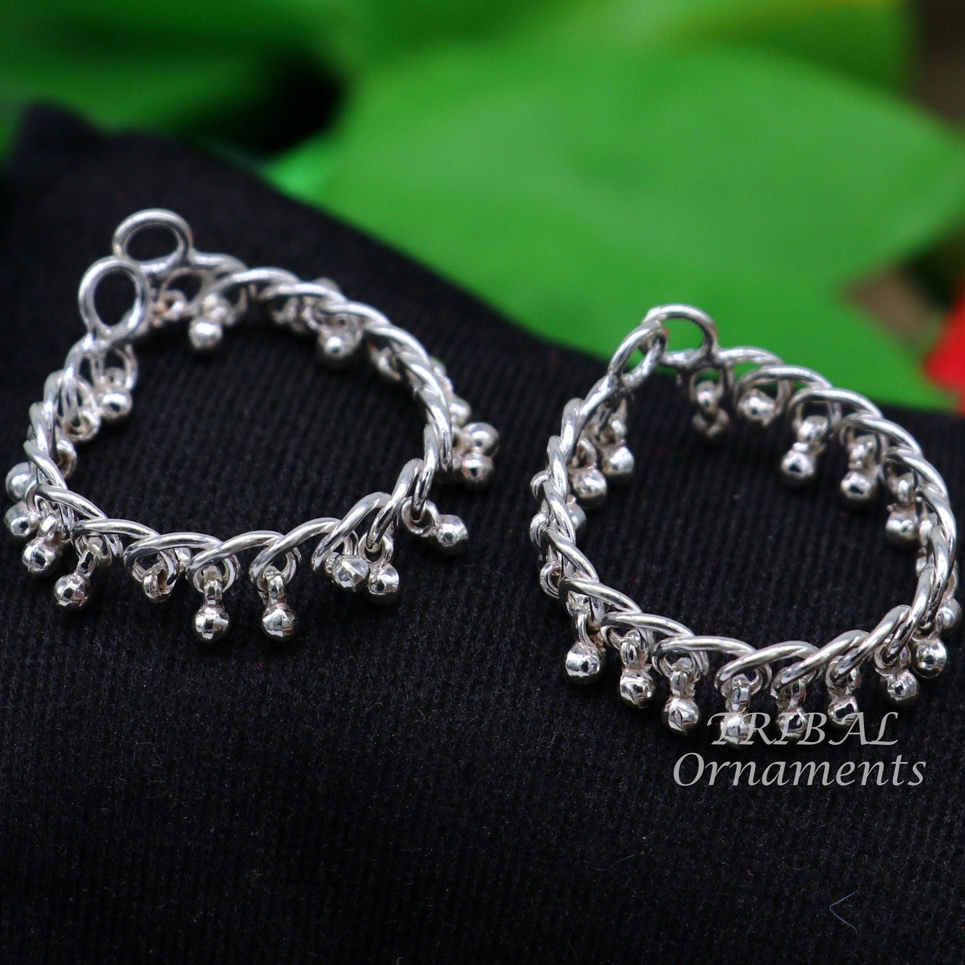 Vintage design sterling silver handmade amazing small size Lord Krishna Anklet, Laddu Gopala anklet all sizes Krishna ankle bracelet ank511 - TRIBAL ORNAMENTS