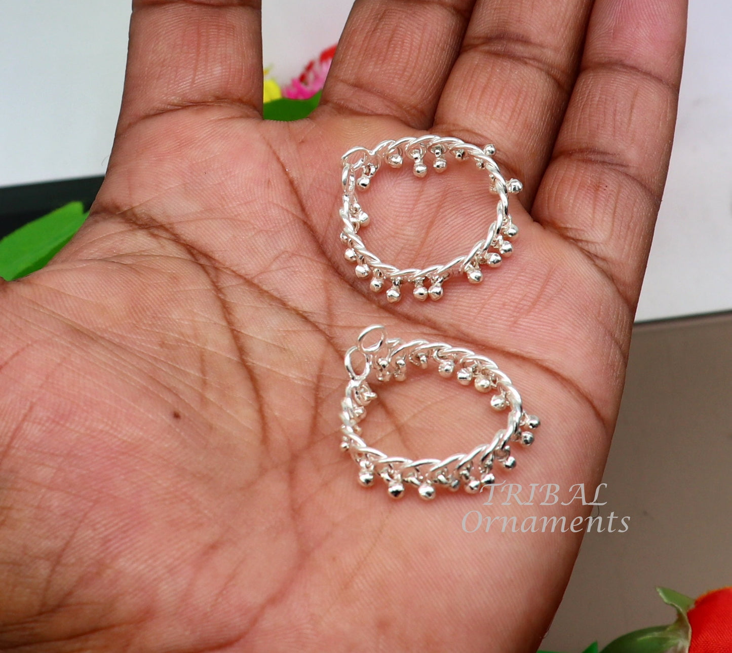 Vintage design sterling silver handmade amazing small size Lord Krishna Anklet, Laddu Gopala anklet all sizes Krishna ankle bracelet ank511 - TRIBAL ORNAMENTS