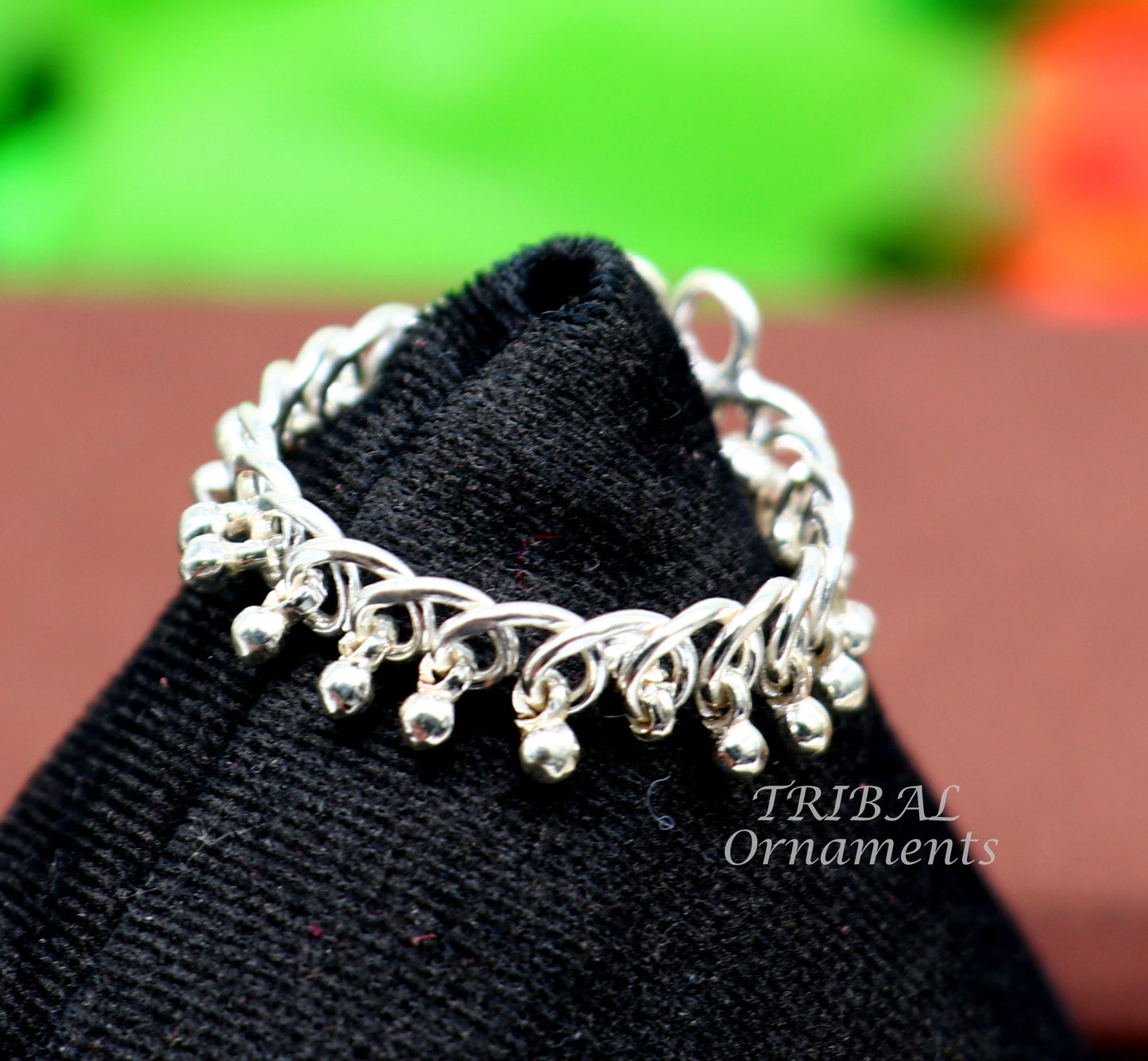 Vintage design sterling silver handmade amazing small size Lord Krishna Anklet, Laddu Gopala anklet all sizes Krishna ankle bracelet ank511 - TRIBAL ORNAMENTS