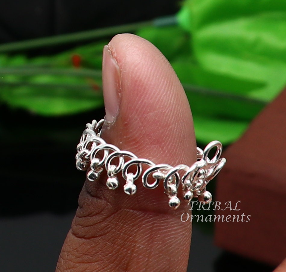 Vintage design sterling silver handmade amazing small size Lord Krishna Anklet, Laddu Gopala anklet all sizes Krishna ankle bracelet ank511 - TRIBAL ORNAMENTS