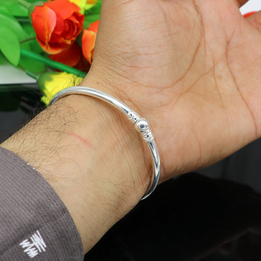 Amazing sterling silver plain shiny design Round bangle bracelet kada, best fancy stylish brides bangle belly dance jewelry nba225 - TRIBAL ORNAMENTS