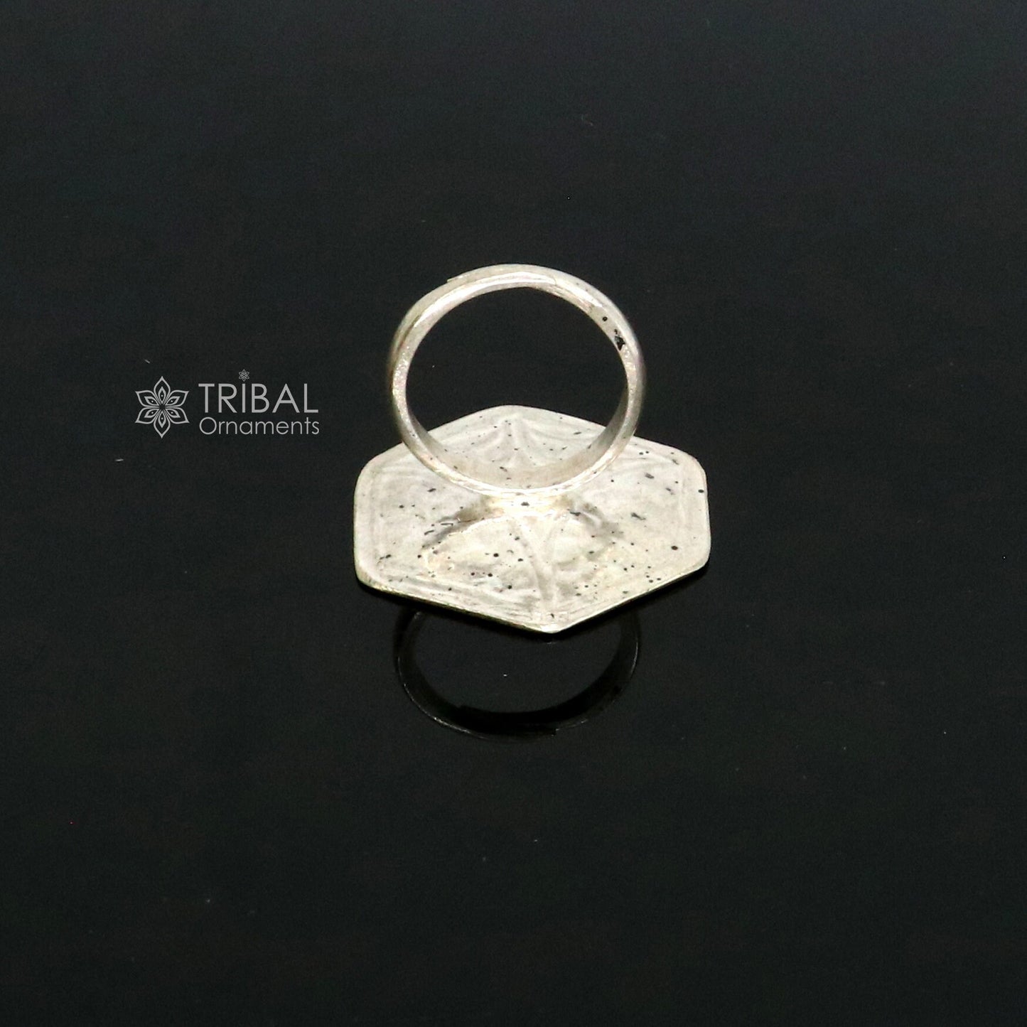 Amazing style Indian Classical cultural flower design 925 sterling silver adjustable ring, best tribal ethnic jewelry Navratri jewelry sr393 - TRIBAL ORNAMENTS