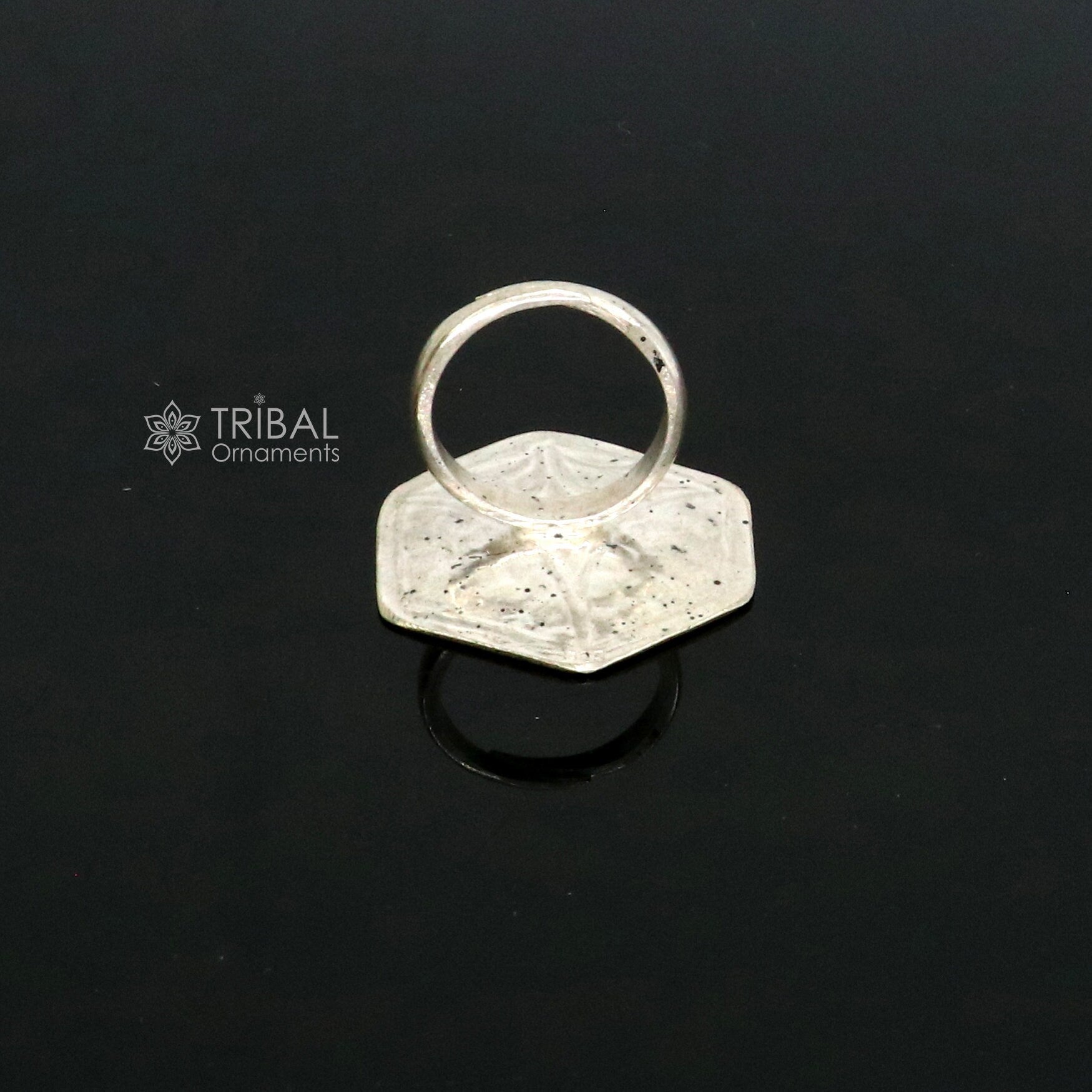 Amazing style Indian Classical cultural flower design 925 sterling silver adjustable ring, best tribal ethnic jewelry Navratri jewelry sr393 - TRIBAL ORNAMENTS