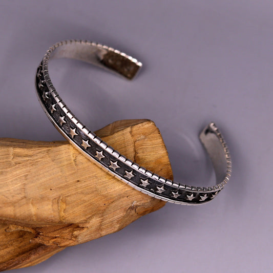 Amazing Vintage antique design 925 sterling silver cuff bangle bracelet adjustable kada unisex personalized gifting jewelry nsk145 - TRIBAL ORNAMENTS