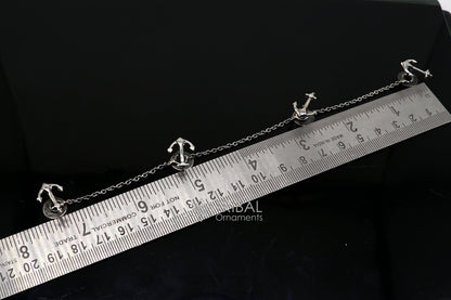 Anchor symbol 925 Sterling silver handmade gorgeous high-quality buttons or cufflinks for kurtas, best gifting jewelry btn53 - TRIBAL ORNAMENTS