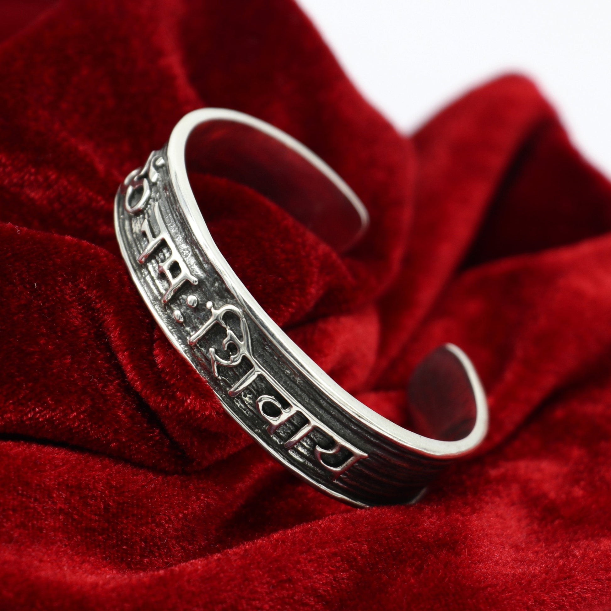 Authentic 925 sterling silver exclusive design handmade cuff kada bracelet, easy to adjust with your wrist, pure mantra kada jewelry cuff47 - TRIBAL ORNAMENTS