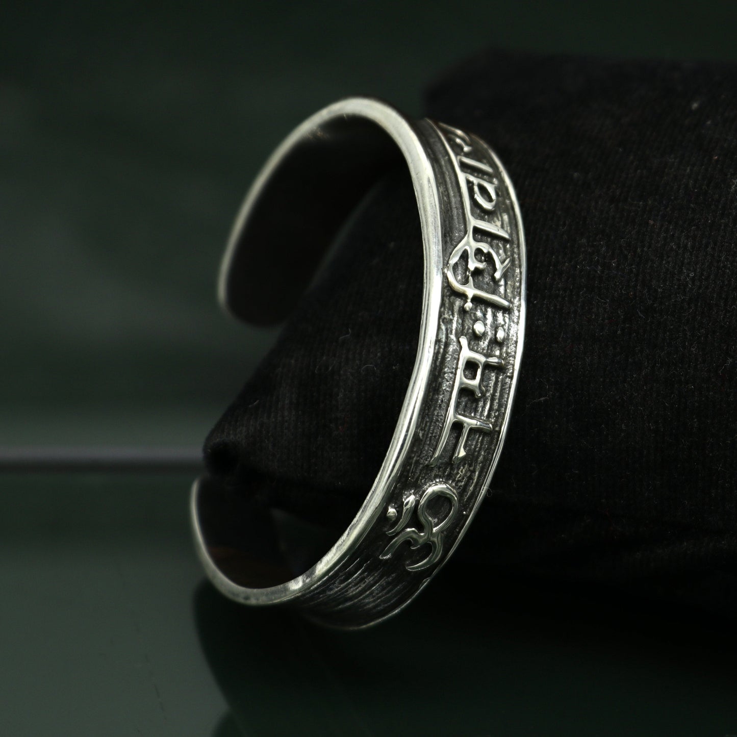 Authentic 925 sterling silver exclusive design handmade cuff kada bracelet, easy to adjust with your wrist, pure mantra kada jewelry cuff47 - TRIBAL ORNAMENTS