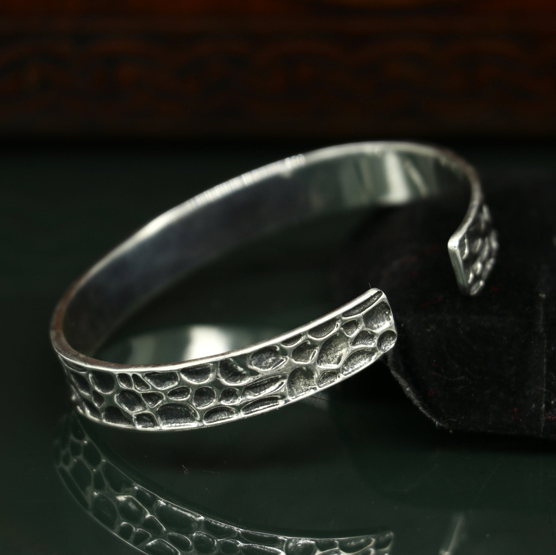 Authentic 925 sterling silver exclusive design handmade cuff kada bracelet, easy to adjust with your wrist, unisex jewelry cuff43 - TRIBAL ORNAMENTS