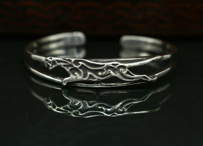 Authentic 925 sterling silver exclusive handmade Tiger design cuff kada bracelet, easy to adjust with your wrist, unisex jewelry cuff51 - TRIBAL ORNAMENTS