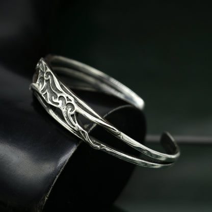 Authentic 925 sterling silver exclusive handmade Tiger design cuff kada bracelet, easy to adjust with your wrist, unisex jewelry cuff51 - TRIBAL ORNAMENTS