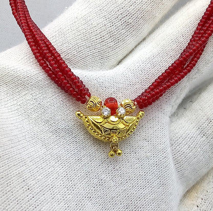 Awesome 20karat yellow gold amulet pendant excellent stylish jewelry for girl's women's from tribal Rajasthan india - TRIBAL ORNAMENTS