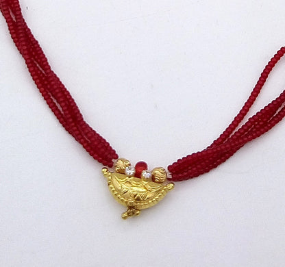 Awesome 20karat yellow gold amulet pendant excellent stylish jewelry for girl's women's from tribal Rajasthan india - TRIBAL ORNAMENTS
