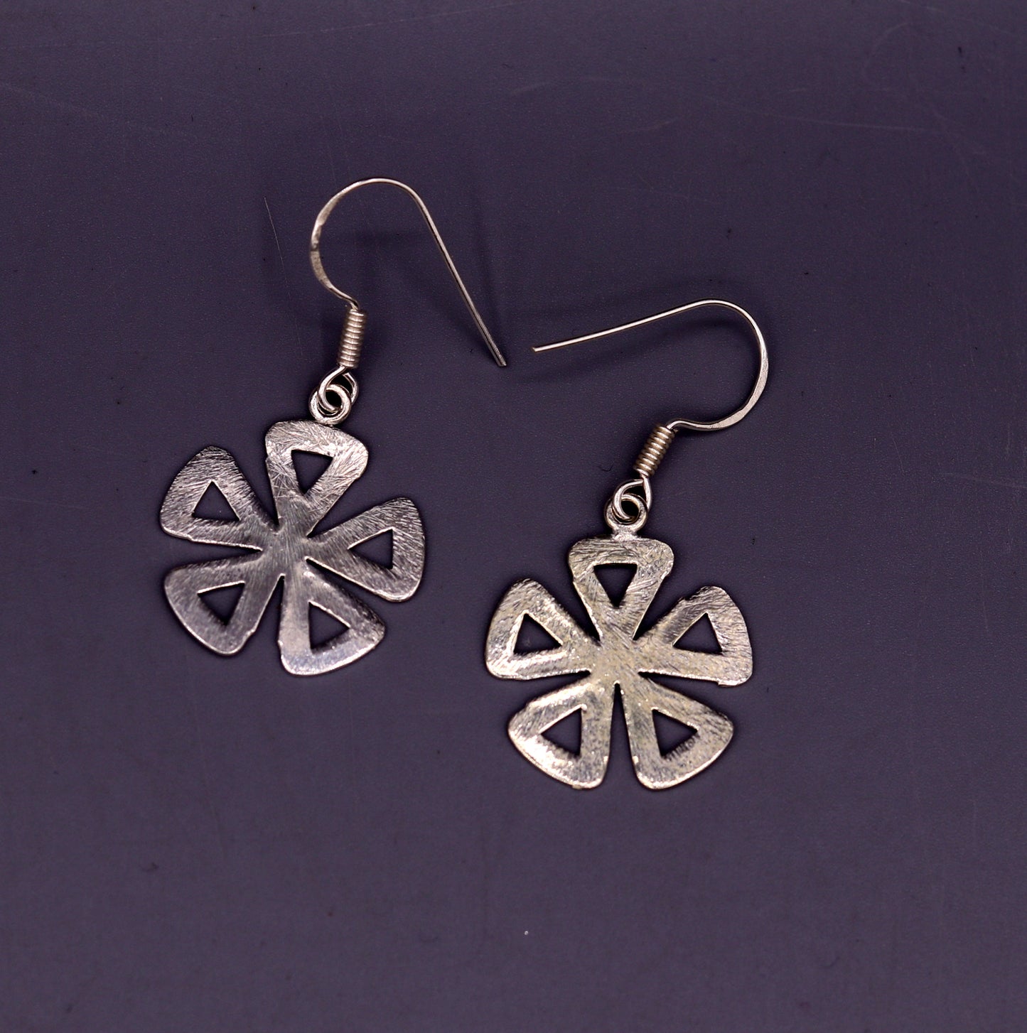 Awesome stylish modern 925 solid sterling silver fancy hoops earrings tribal belly dance jewelry from rajasthan india daily use jewelry s416 - TRIBAL ORNAMENTS