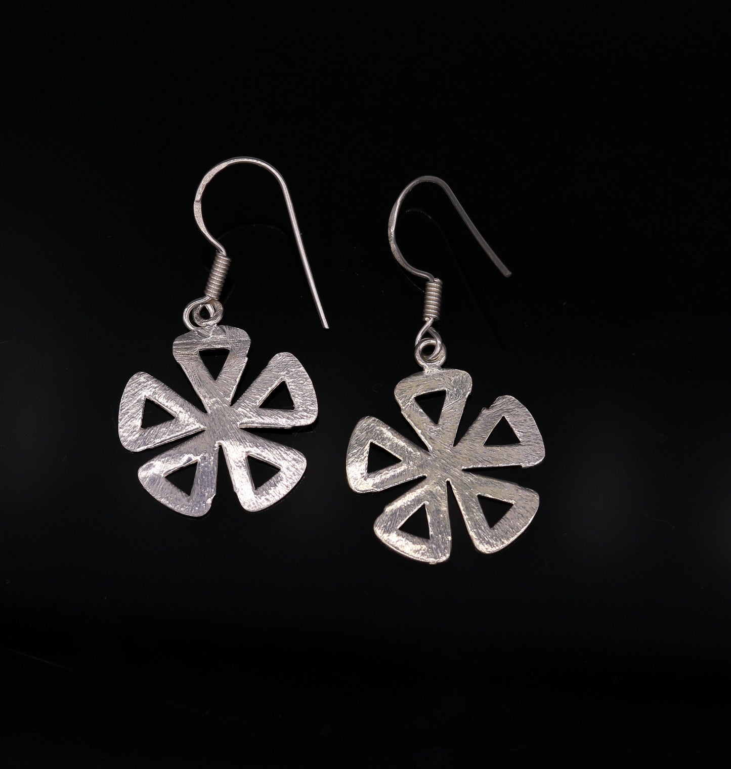 Awesome stylish modern 925 solid sterling silver fancy hoops earrings tribal belly dance jewelry from rajasthan india daily use jewelry s416 - TRIBAL ORNAMENTS