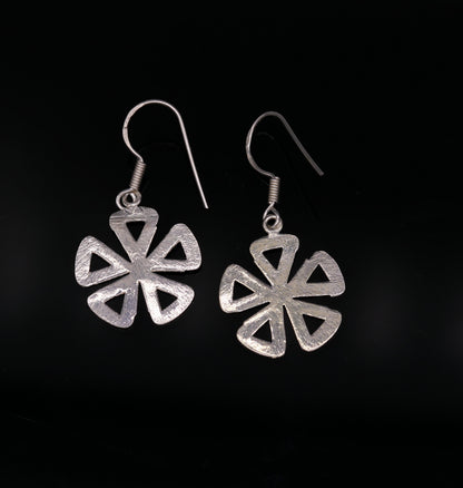 Awesome stylish modern 925 solid sterling silver fancy hoops earrings tribal belly dance jewelry from rajasthan india daily use jewelry s416 - TRIBAL ORNAMENTS