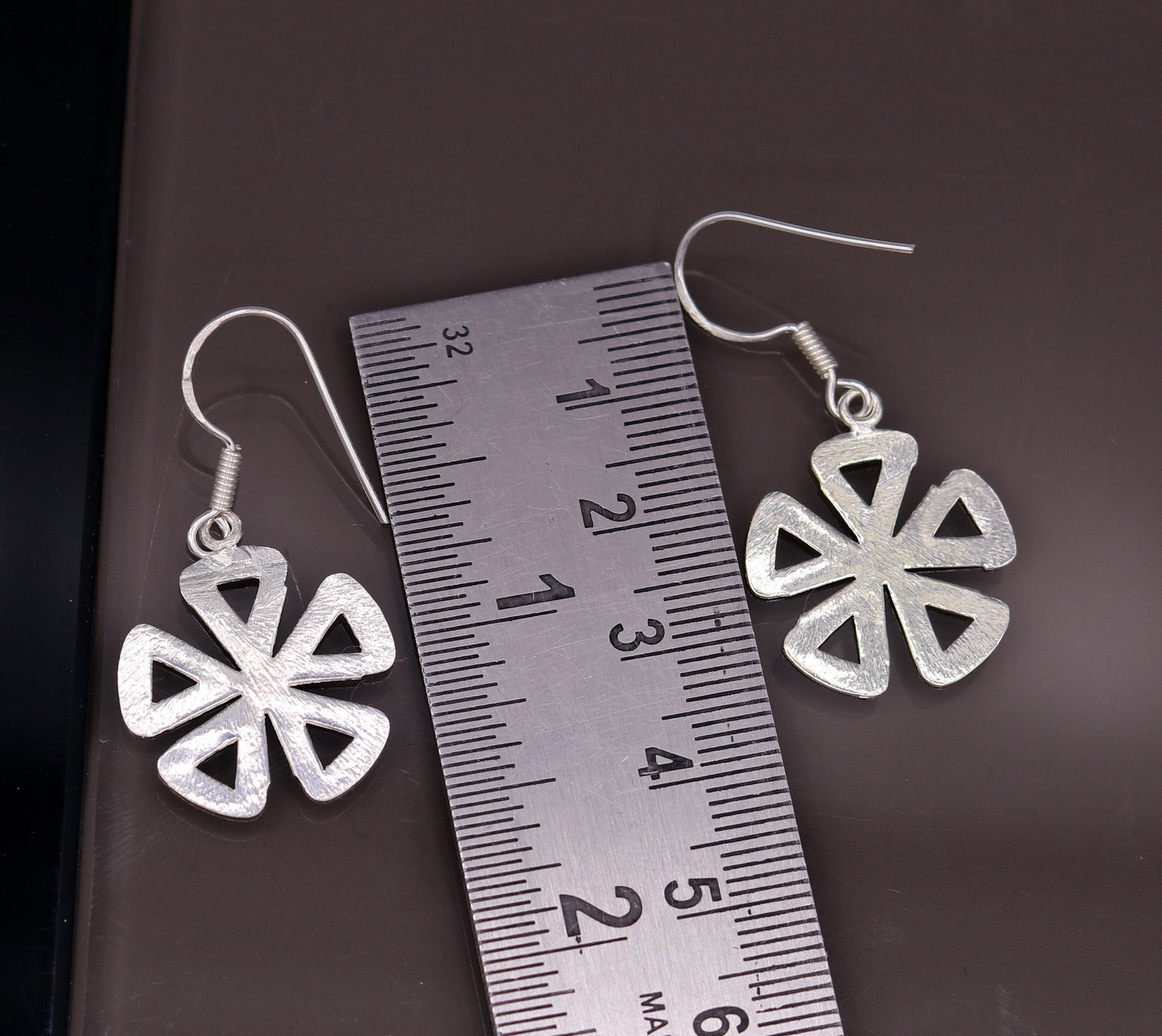 Awesome stylish modern 925 solid sterling silver fancy hoops earrings tribal belly dance jewelry from rajasthan india daily use jewelry s416 - TRIBAL ORNAMENTS