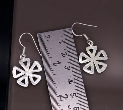Awesome stylish modern 925 solid sterling silver fancy hoops earrings tribal belly dance jewelry from rajasthan india daily use jewelry s416 - TRIBAL ORNAMENTS