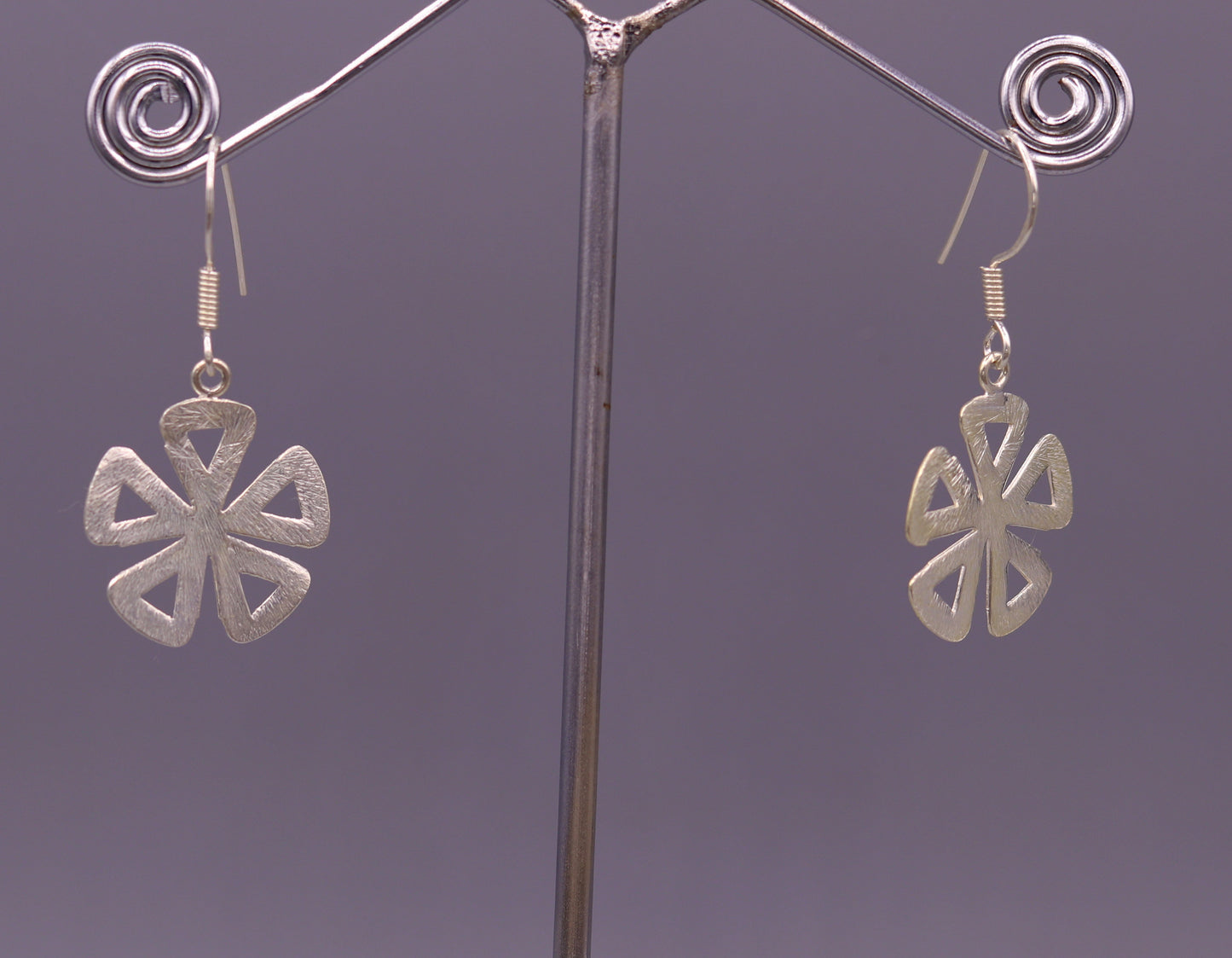 Awesome stylish modern 925 solid sterling silver fancy hoops earrings tribal belly dance jewelry from rajasthan india daily use jewelry s416 - TRIBAL ORNAMENTS