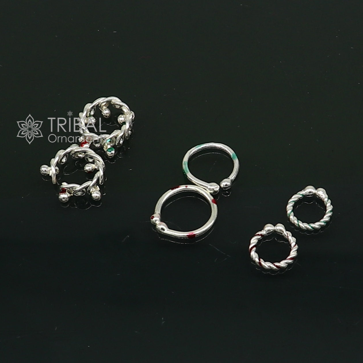 Baby Krishna jewelry set of cuff kada and ankle kada and anklet, small size Lord Krishna Laddu Gopala silver jewelry set best gifting su1172 - TRIBAL ORNAMENTS